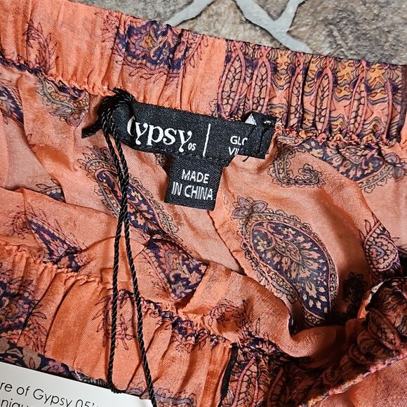 NWT GYPSY 05 Anthropologie Silk Bohemian Beach Shorts Coverups Sz Small - Picture 7 of 11